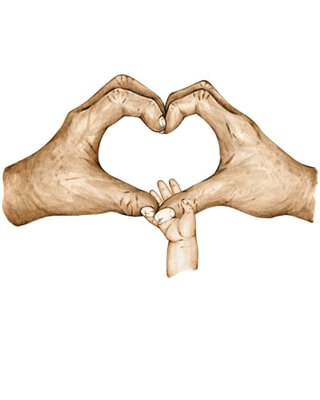 Morföräldrar till 1 barnbarn (Färg) - Affisch